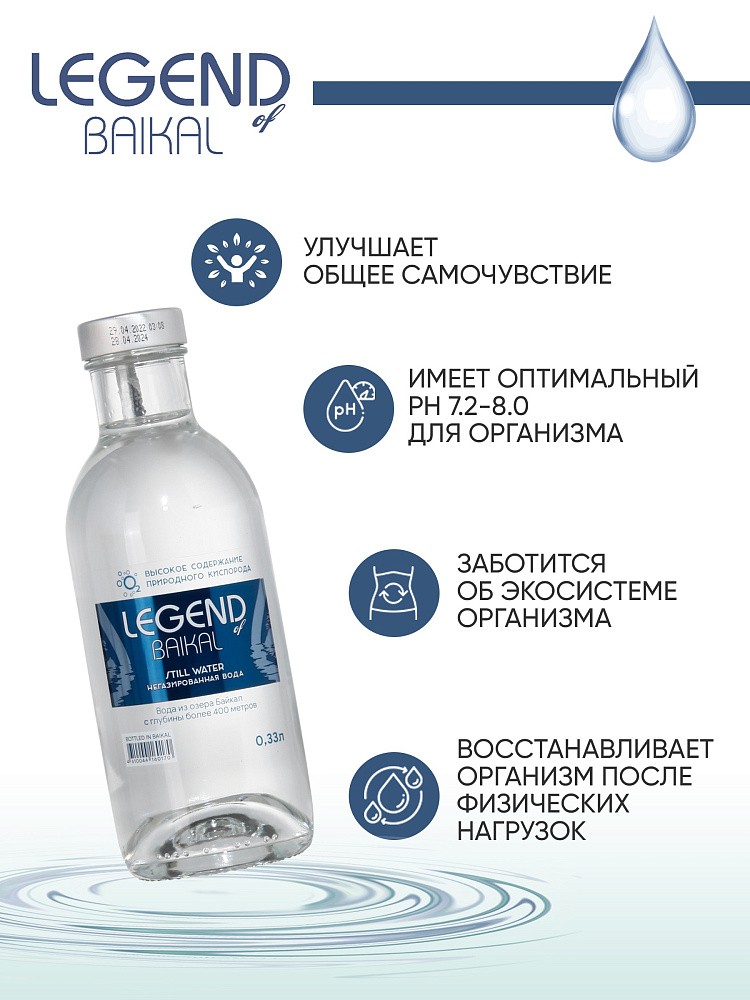 Вода питьевая природная &amp;quot;Legend of Baikal&amp;quot; негазированная, 0,33 л (СТ)